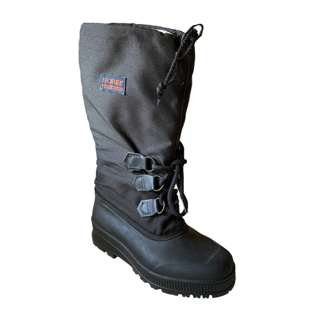SOREL Women's Size 6 Vintage Kaufman Canada Snowcap Winter Boots Black Preppy